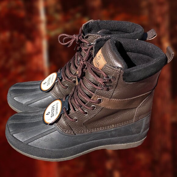 Magellan Men's Duck Boots Size 9D Leather & Man-Made Upper Waterproof New - Picture 3 of 7